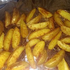 A picture of Mandys spicy potato wedges.