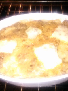 A picture of Green Enchiladas.