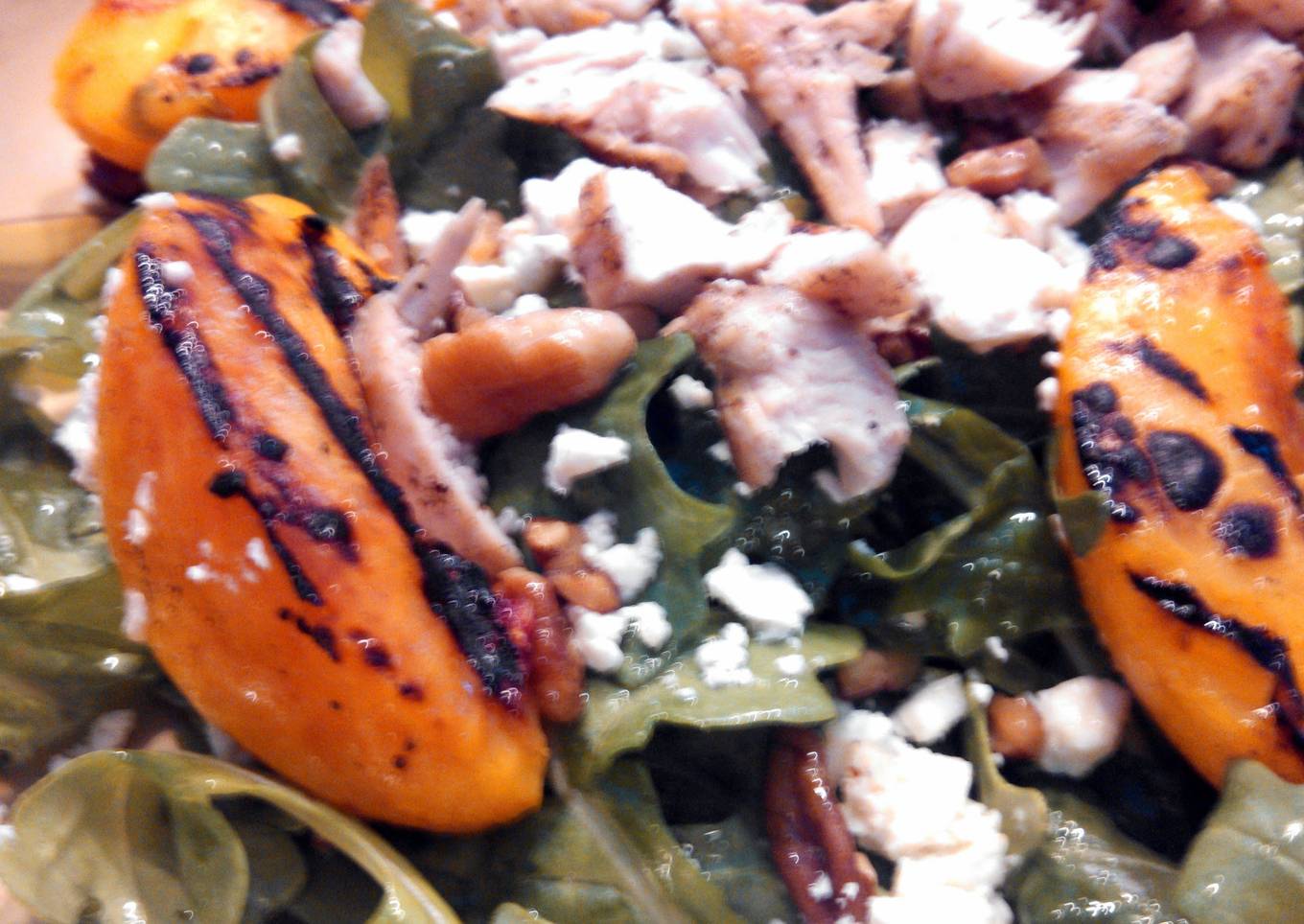 Grilled Chicken & Peach Salad w/ Sweet Tea Vinaigrette