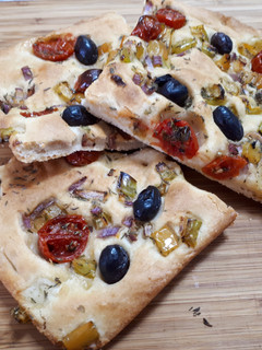 Una foto de Focaccia vegana rápida