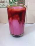 बीटरुट  मिल्क विथ लायन डेट सिरफ (beetroot milk date syrup recipe in marathi)