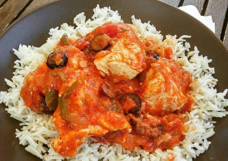 Recipe of Super Quick Homemade Chicken with olives and feta