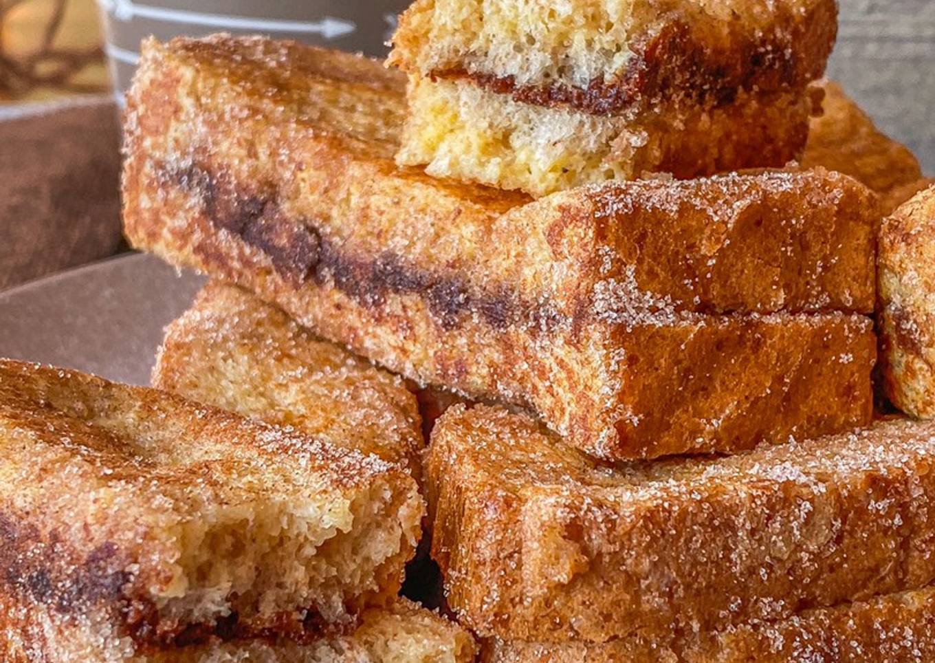 Tostadas francesas de canela y Nutella saludables