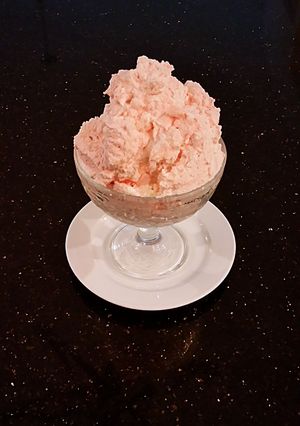 A picture of Peppermint Whipped Cream Frosting and Filling.