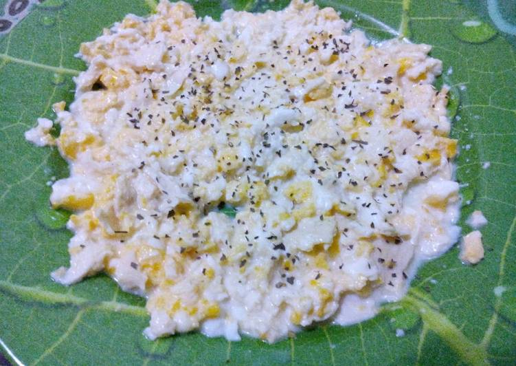Bagaimana Menyiapkan Scramble egg with tofu (menu batita 1y+) Anti Gagal