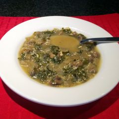 A picture of Kale and onion soup.