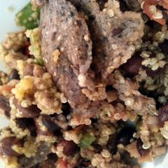 A picture of Quinoa and black bean caserole.