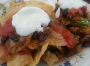 A picture of baked nachos