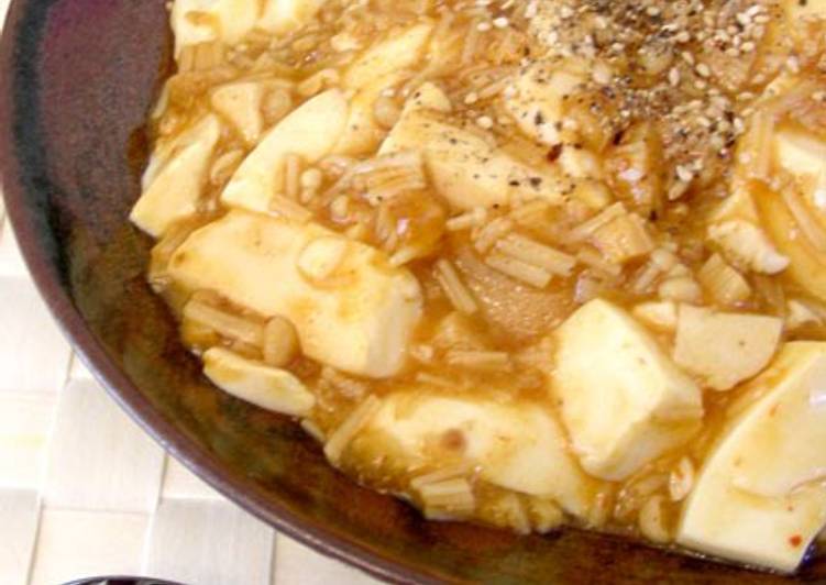 Easiest Way to Prepare Recipe of Easy Mapo Tofu With Only Enoki Mushrooms