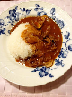 A picture of Hayashi Rice (Hashed Beef Stew on Rice) for Adults.