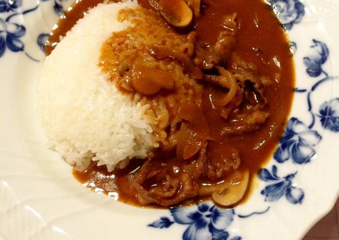 Hayashi Rice (Hashed Beef Stew on Rice) for Adults