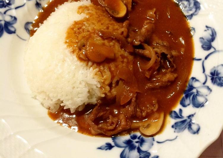 Recipe of Super Quick Homemade Hayashi Rice (Hashed Beef Stew on Rice) for Adults