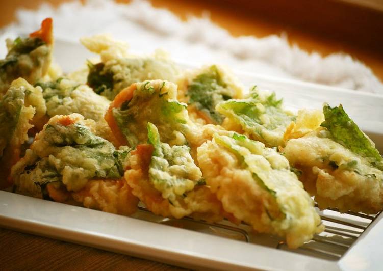 Simple Way to Prepare Ultimate Crispy with Shiso Leaves Tender Chicken Tempura