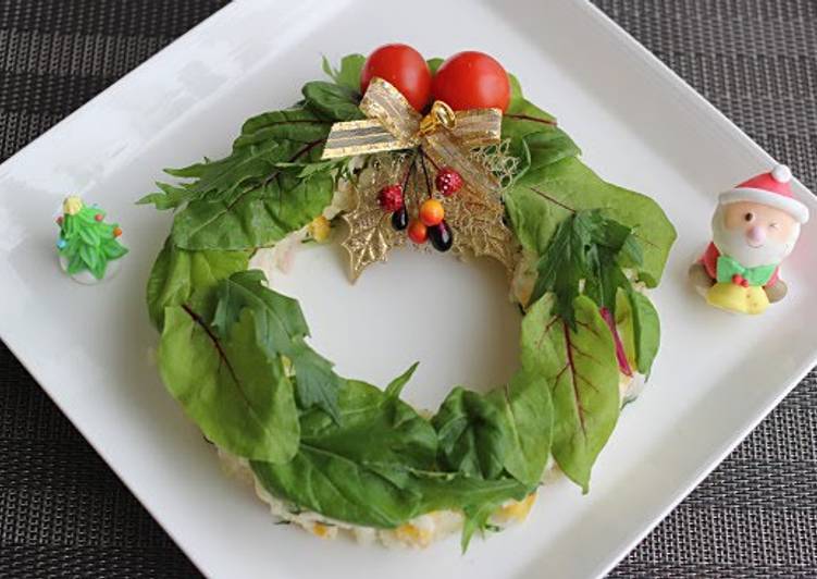 christmas potato salad wreath recipe main photo