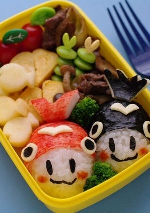 A picture of Goldfish Character Onigiri Bento - For My Growing Son.