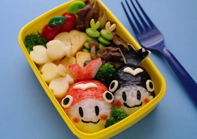 Steps to Prepare Super Quick Homemade Goldfish Character Onigiri Bento -  For My Growing Son