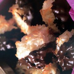 A picture of Chocolate Dipped Coconut Macaroons.