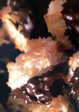 A picture of Chocolate Dipped Coconut Macaroons.