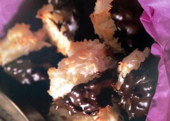 Fresh, Serving Recipe Chocolate Dipped Coconut Macaroons Delicious Nutritious