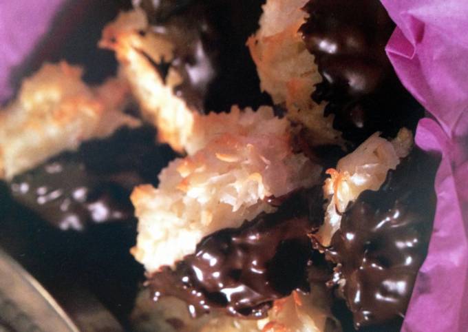 Chocolate Dipped Coconut Macaroons