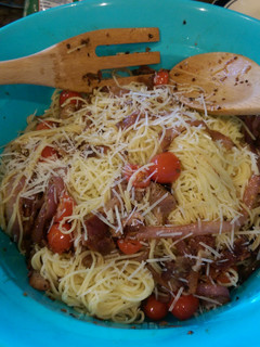 A picture of Caramelized Onion and Garlic Pasta.