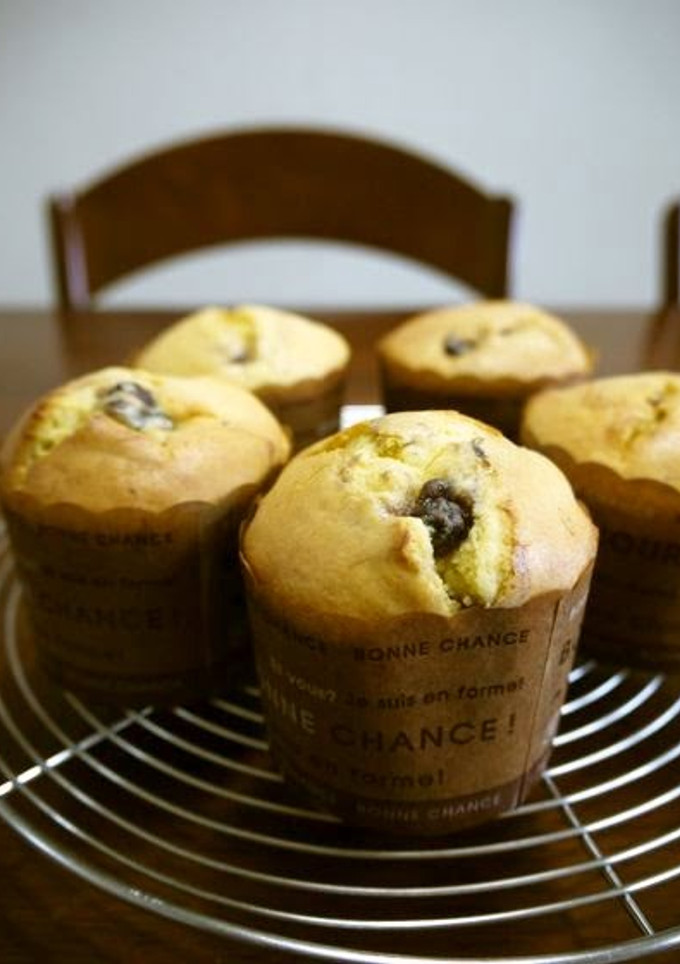 A picture of Red Bean Paste Muffins with Pancake Mix.