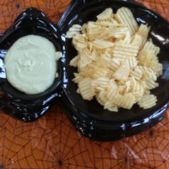 A picture of Green gobblin' sauce.