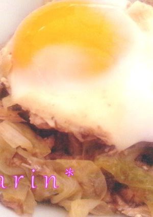 A picture of 10 Minute Soft Creamy Egg, Canned Mackerel and Cabbage Dish.