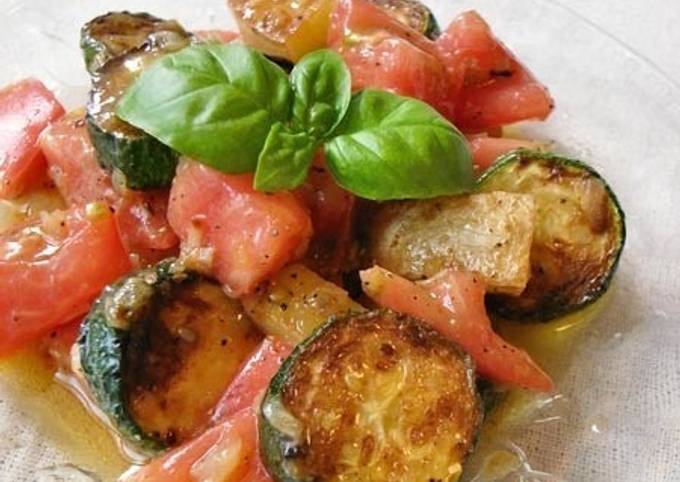 Marinated Grilled Zucchini & Tomato Salad