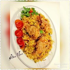 A picture of Matar ki Briyani With Broast.