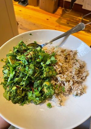 A picture of Super Green Tofu Palak Paneer (VG GF).