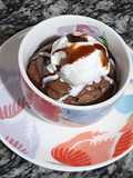 Nutella cup cake with vanilla icecream