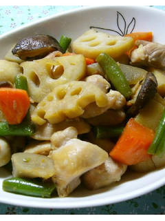 A picture of Chikuzen-ni Made in a Jiffy with a Pressure Cooker.