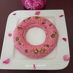 A picture of Rose flavour Kalakand.