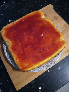 Una foto de Cheesecake de queso fundido