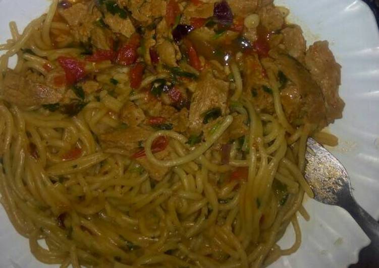 How to Winter Perfect Fried Spaghetti with Stewed Sossi