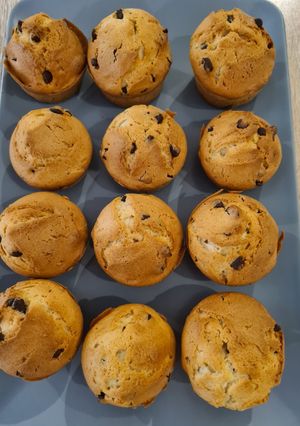 Une photo de Muffins crème de coco et pépites de chocolat