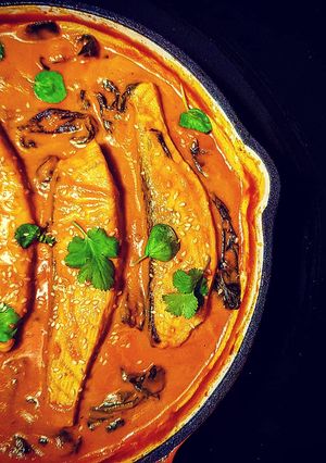 Una foto de Low Carb Food: Curry Indio de salmón y espinacas