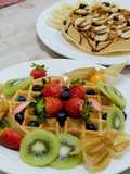 Waffles with Assorted Fruits