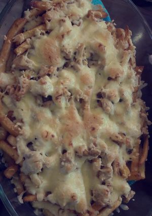 صورة لوصفة بطاطا مع الدجاج والجبنه