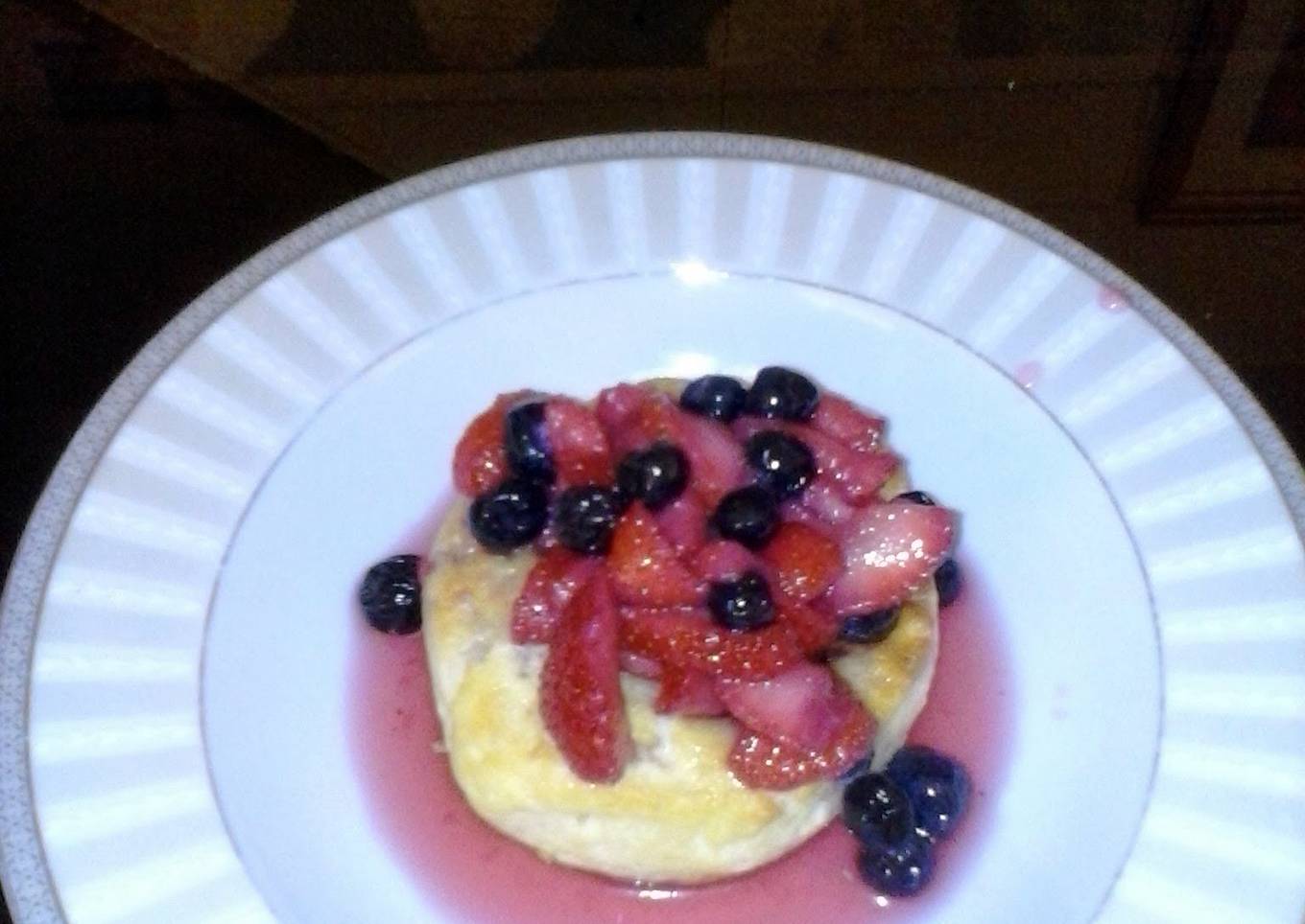 Homemade Strawberry Shortcake w/ Fruit sauce