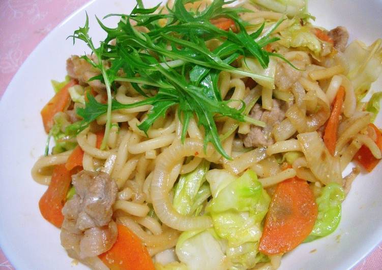 Easiest Way to Prepare Quick Stir-Fried Udon Noodles with Miso Sauce