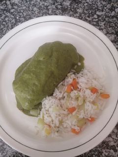 Una foto de Pechugas Poblanas rellenas de Huitlacoche