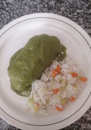Una foto de Pechugas Poblanas rellenas de Huitlacoche