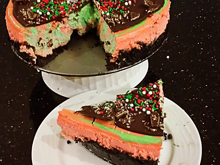 Easy Steps to Make|Recipe} Peppermint / Vanilla Layered Creamy Cheesecake the So Delicious , Make You Drink