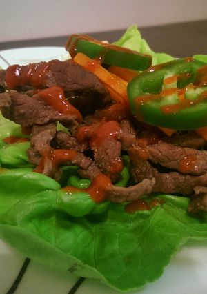 A picture of Bulgogi Lettuce Wraps.
