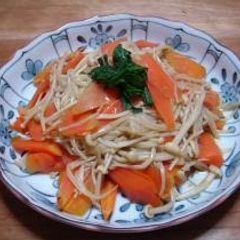 A picture of Quick Enoki Mushroom & Carrot Stir-Fry.