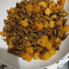 Beans potato sabzi A picture of Beans potato sabzi.