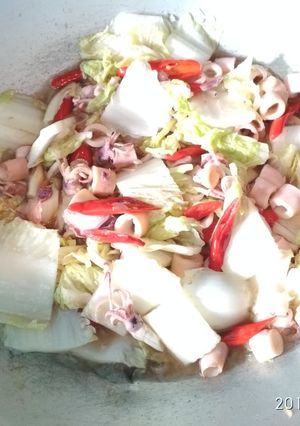 Foto resep Tumis sawi putih cumi