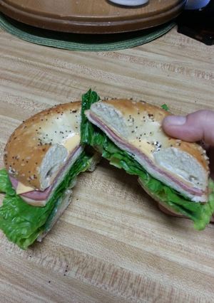 A picture of Everything Bagel Sammie!.